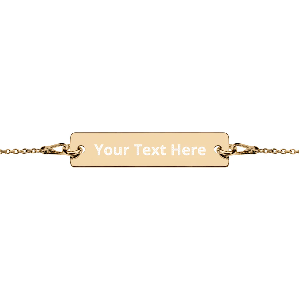 Personalized Engraved Silver Bar Chain Bracelet - Image 3