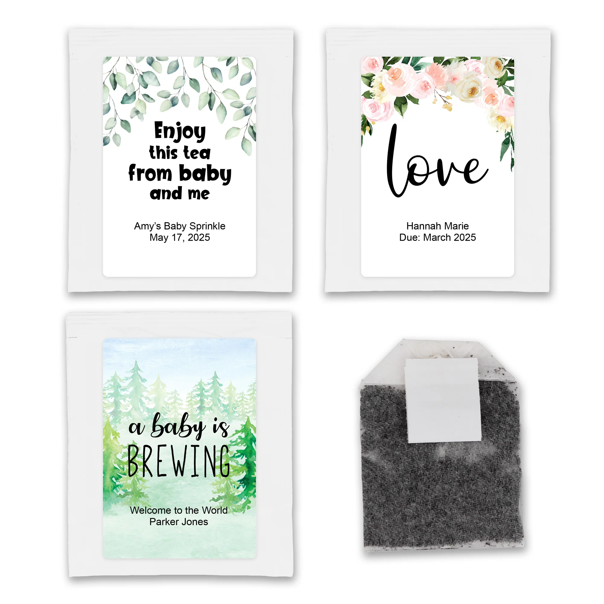 Personalized Floral & Botanical Black Tea Bags - Image 3
