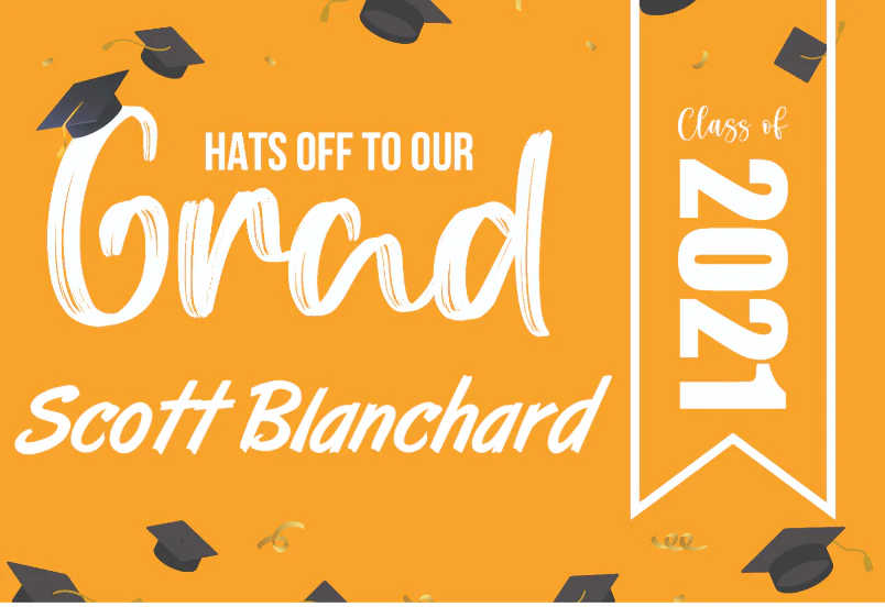 Personalized Hats Off Grad Graduation Yard Sign - Image 3